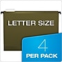Pendaflex SureHook Premium Reinforced Hanging File Folder, 5-Tab, Letter, Green, 4/Pack (09217)~#|#~FE6D7A75-0FEB-464E-A42D55D47EF1540E_sc7