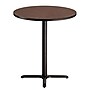NPS CT Series 36" Round 42" Height Cafe Table, X Base, Black Frame/Mahogany Top (CT13636XBPBTMMY)~#|#~FE6D892E-3A86-4641-B27F217176533A5E_sc7