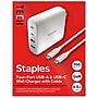 Staples TECH GaN USB-A/USB-C Wall Charger with Cable, 100W, White (ST62314)~#|#~FE6FAE45-20D3-44DD-AFF41044FC0D9678_sc7
