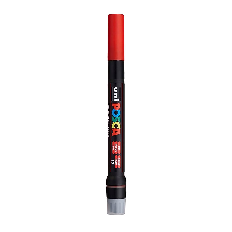 POSCA PCF-350 Water Based Paint Marker, Brush Tip, Red (UBCPCF350RED) image 1