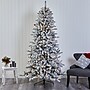 Nearly Natural 7.5-ft Flocked Livingston Fir Artificial Christmas Tree with Pine Cones and 500 Clear Warm LED Lights (T1613)~#|#~FE7DCD37-356C-4BD1-B2B93A1DD420888E_sc7