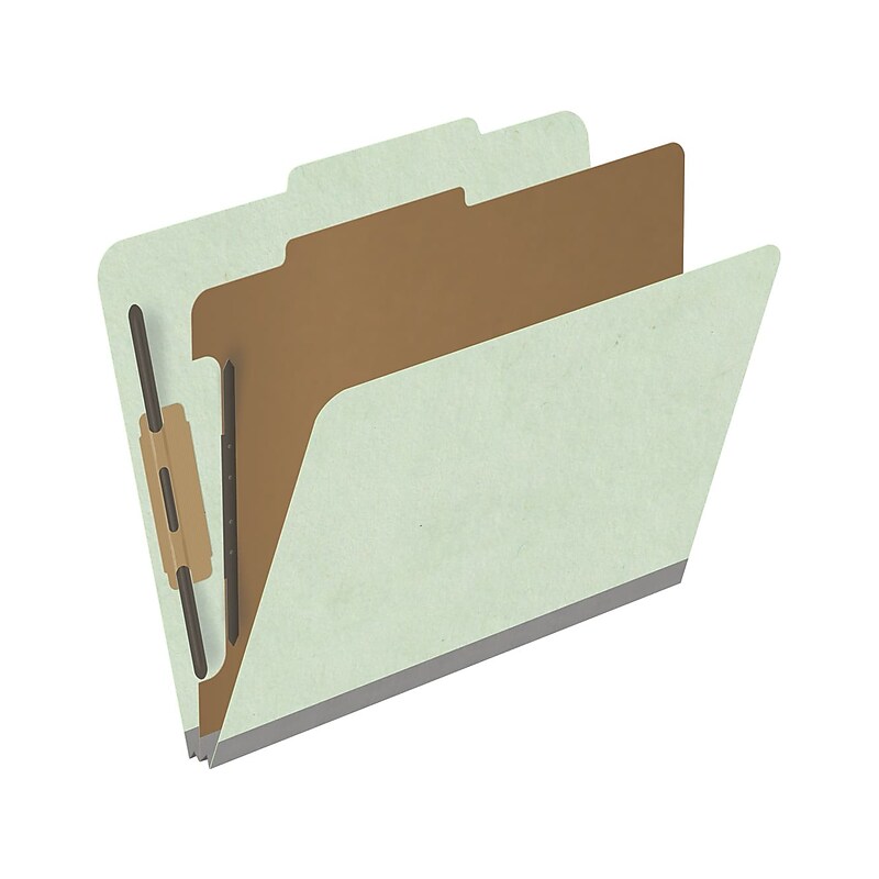 Medical Arts Press Pressboard Classification Folder, 1 Divider, 2" Expansion, Letter Size, Pale Green, 10/Box image 1