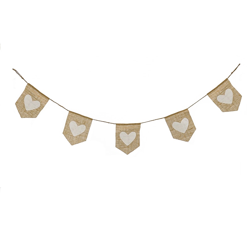 National Tree Company 6 ft. Valentine's White Hearts Garland (RAV-22G421H2-1) image 1