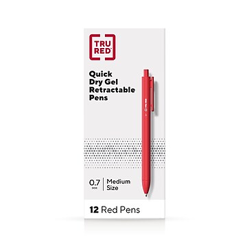 Staples Sonix Retractable Gel Pens, Medium Point, Red Ink