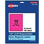 Avery Laser/Inkjet Cigar Multipurpose Labels, 1.5" x 3.5", Neon Magenta, 100/Pack (94122)~#|#~FE86D52E-47A7-495E-B52CF44F21EF3B84_sc7