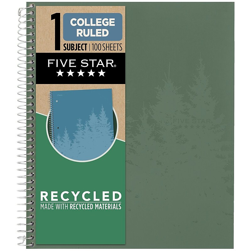 Five Star 1-Subject Notebooks, 8.5" x 11", College Ruled, 100 Sheets, Each (820053-22) image 1