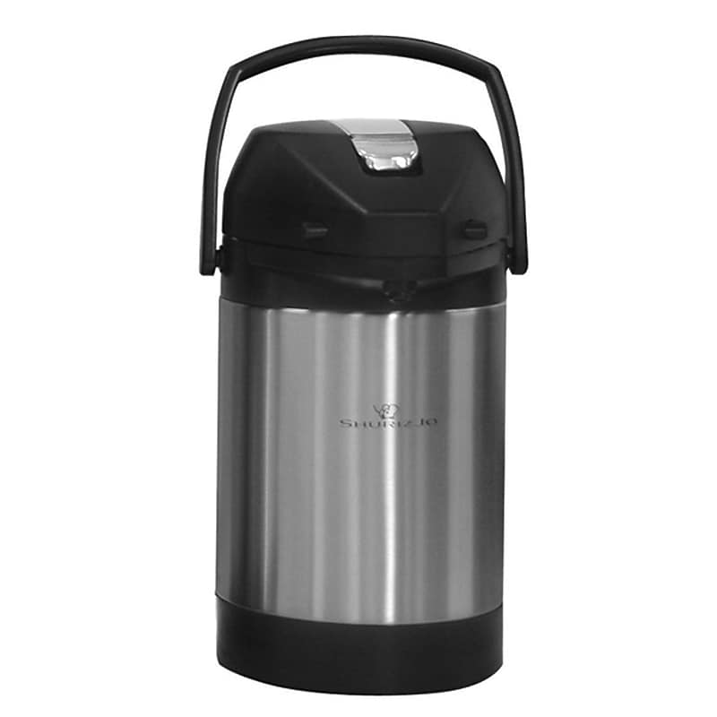 Newco Shurizjo Coffee Airpot, 8-Cups, Silver/Black (120700) image 1