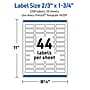 Avery Waterproof Rectangle Laser Multipurpose Labels, 2/3" x 1-3/4", White, 2200/Box (19479399218)~#|#~FE912876-2C72-411D-A0F39E51CF992F67_sc7