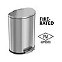 HLS Commercial Stainless Steel Trash Can with Hinged Lid, 13.2-Gallon, Silver (HLSS13DFR)~#|#~FE94D694-BBD0-490F-99A432BF6B35BE87_sc7