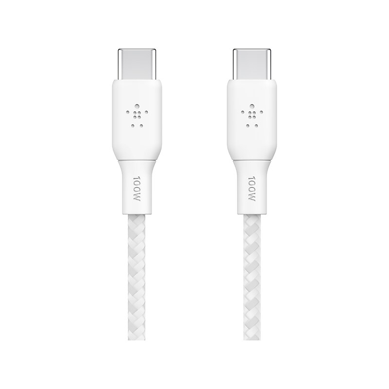 Belkin BoostCharge USB Type-C to USB Type-C Charging Cable, 6.6 ft., White, 2/Pack (CAB014bt2MWH2PK) image 1
