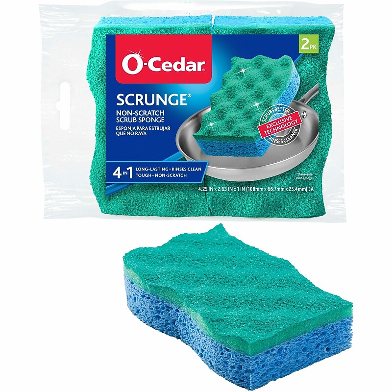 O-Cedar Scrunge Non-Scratch Scrub Sponge image 1