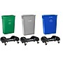 Alpine Industries Polypropylene Recycling Bin with Dolly, 23 Gallon, Assorted Colors, 3/Pack (ALP477-BGL-PKD)~#|#~FEA2CCEB-F732-4714-B89AAF6D4AAE2C96_sc7