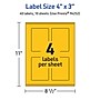 Avery Laser/Inkjet Rectangle Multipurpose Labels, 4" x 3", Bright Yellow, 40/Pack (94252)~#|#~FEAF5B83-D6AD-4A78-8DF6486A431EEAE8_sc7