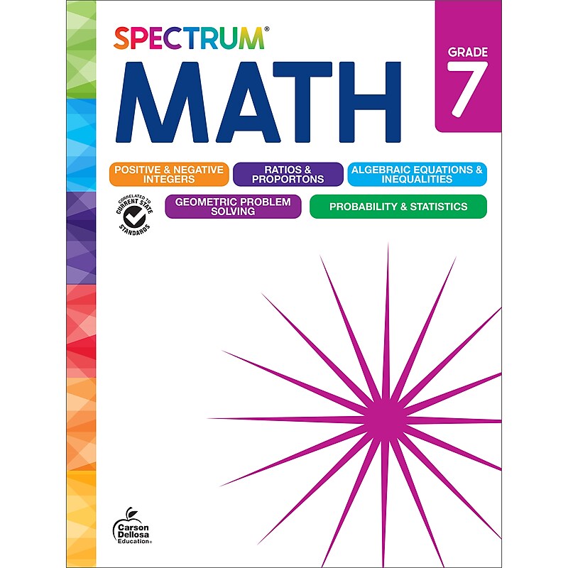 Spectrum Math Workbook, Grade 7 paperback (705506) image 1