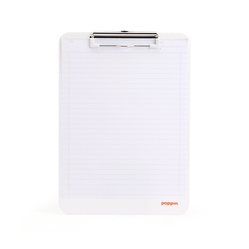 Poppin Plastic Clipboard, White (100149) image 1