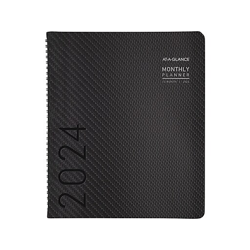 2024 ATAGLANCE Contemporary 9" x 11" Monthly Planner, Charcoal (70