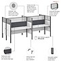 Bush Business Furniture Pro-Biz 55.39"H x 125.04"W 2 Person In-Line Cubicle Panel Workstation, White (100876DG-17)~#|#~FEB513D6-7622-4397-AB13B797A5649903_sc7