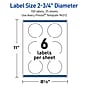 Avery Round Laser Multipurpose Labels, 2.75" Dia., White, 150/Pack (19479399445)~#|#~FEB95EC9-2345-4DB0-BA5095CB8EDA983B_sc7