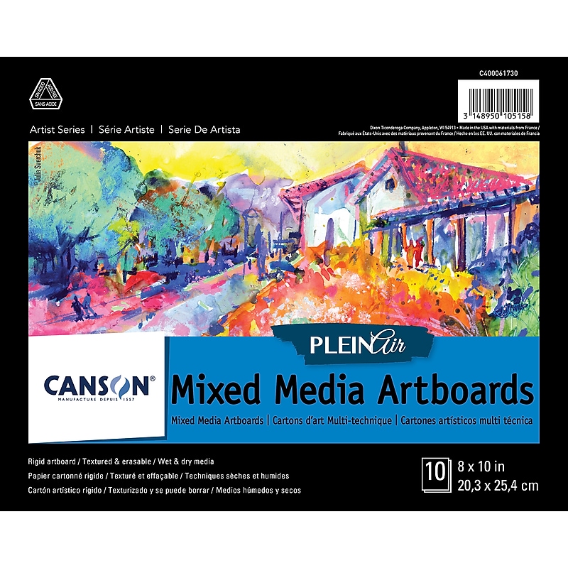 Canson Artist Series Canva Plein Air White Art Boards, 8" x 10", (MCXC400061730) image 1