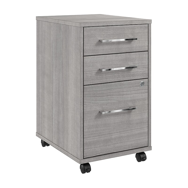 Bush Business Furniture Hustle 3 Drawer Mobile File Cabinet, Platinum Gray (HUF116PG) image 1