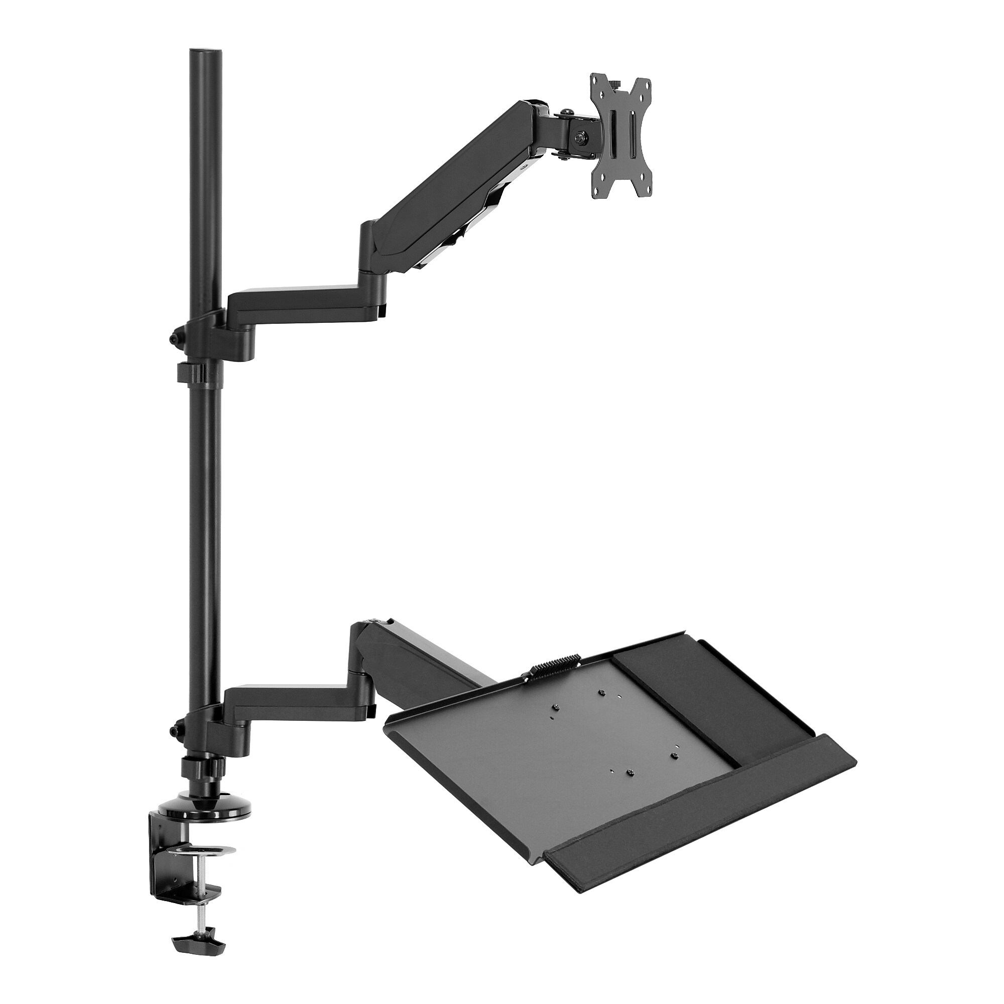 Mount-It! Single Monitor Sit-Stand Desk Mount with Keyboard Tray, Up to 32″, Black (MI-7995) Sansujyuku sansujyuku.com