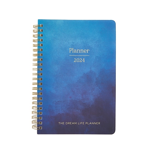 2024 Eccolo 5" x 8" Weekly Planner, Blue Ombre (RY24401G) Staples