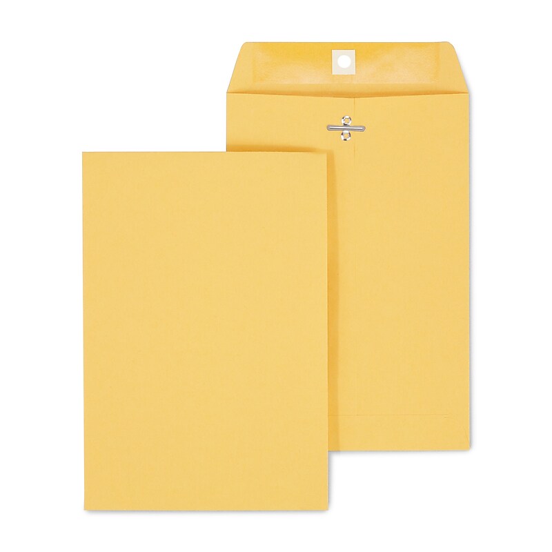 Staples Clasp & Moistenable Glue Kraft Catalog Envelopes, 6.5" x 9.5", Brown, 100/Box (534990/19815) image 1