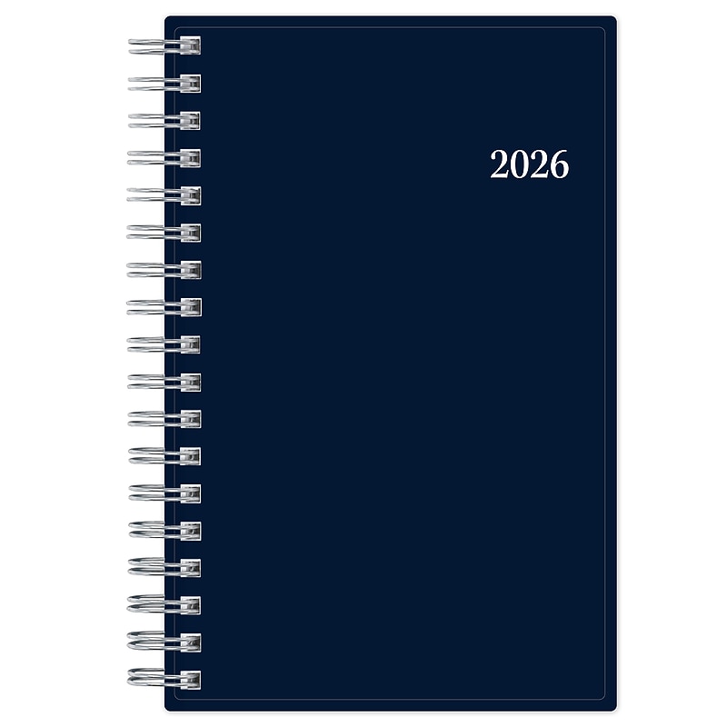 2026 Blue Sky Enterprise 6.125" x 3.625" Weekly & Monthly Personal Organizer, Plastic Cover, Navy Blue (154925) image 1