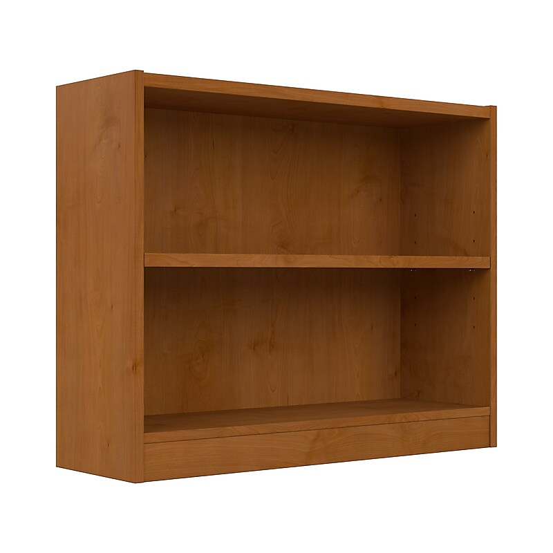 Bush Furniture Universal 30"H 2-Shelf Bookcase with Adjustable Shelf, Natural Cherry (WL12466) image 1