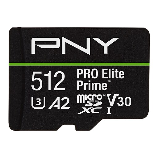 PNY PRO Elite Prime 512GB microSDXC Memory Card with Adapter