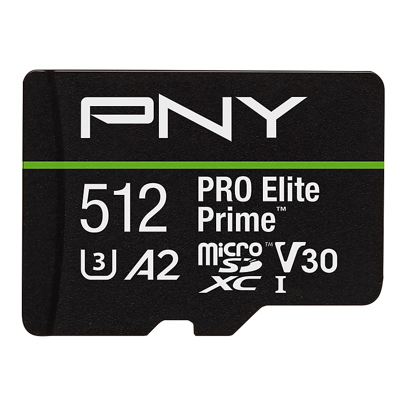 PNY PRO Elite Prime 512GB microSDXC Memory Card with Adapter, Class 10, UHS-I, V30 (P-SDU512V32200PEP-GE) image 1