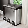 Elama Stainless Steel Indoor 3 Section Trash Can with Slow Close Lid, 12 Gallon, Silver (938120089M)~#|#~FEE523AD-B80D-4E4F-8CD26AC1E099A7FE_sc7