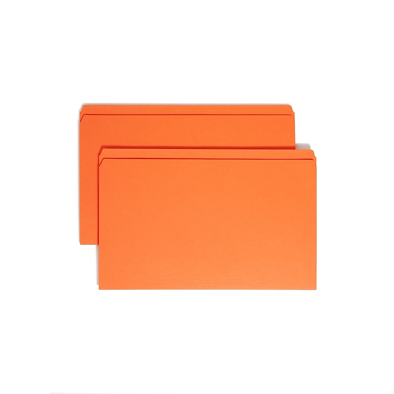 Smead File Folder, Reinforced Straight-Cut Tab, Legal Size, Orange, 100 per Box (17510) image 1