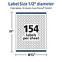 Avery TrueBlock Laser/Inkjet Round Multipurpose Labels, 0.5" Dia., White, 1540 Labels/Pack (94503)~#|#~FEEA2553-E527-4150-B52C14E923AD764F_sc7