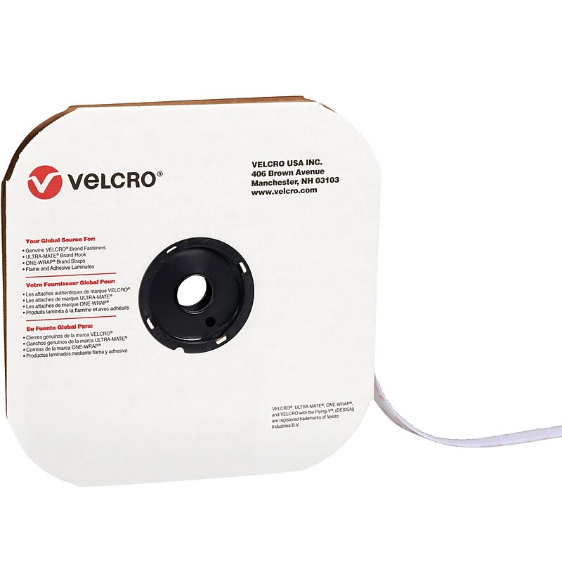 VELCRO Loop Only Roll Fastener, 0.75" x 75', White (VEL114) image 1