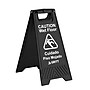 Gritt Commercial Safety "Caution Wet Floor" A-Frame/Sandwich Board Sign, 24"H, Black, 3/Pack (GRI184-BLK-3PK)~#|#~FEF2B2C9-25D9-406C-AFDEEE65B3F42C41_sc7