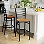 Flash Furniture HERCULES Traditional Metal Ladder Back Restaurant Barstool, Black/Natural Wood, 2-Pieces/Pack (2XUDG697BBARNTW)~#|#~FEF4BB82-25AA-4E1E-A48189552E61BB68_sc7