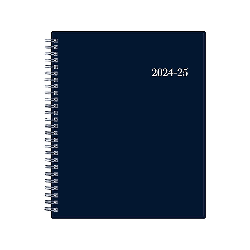 2024-2025 Blue Sky 7" x 9" Academic Weekly & Monthly Planner, Plastic Cover, Solid Navy (148675-A25) image 1
