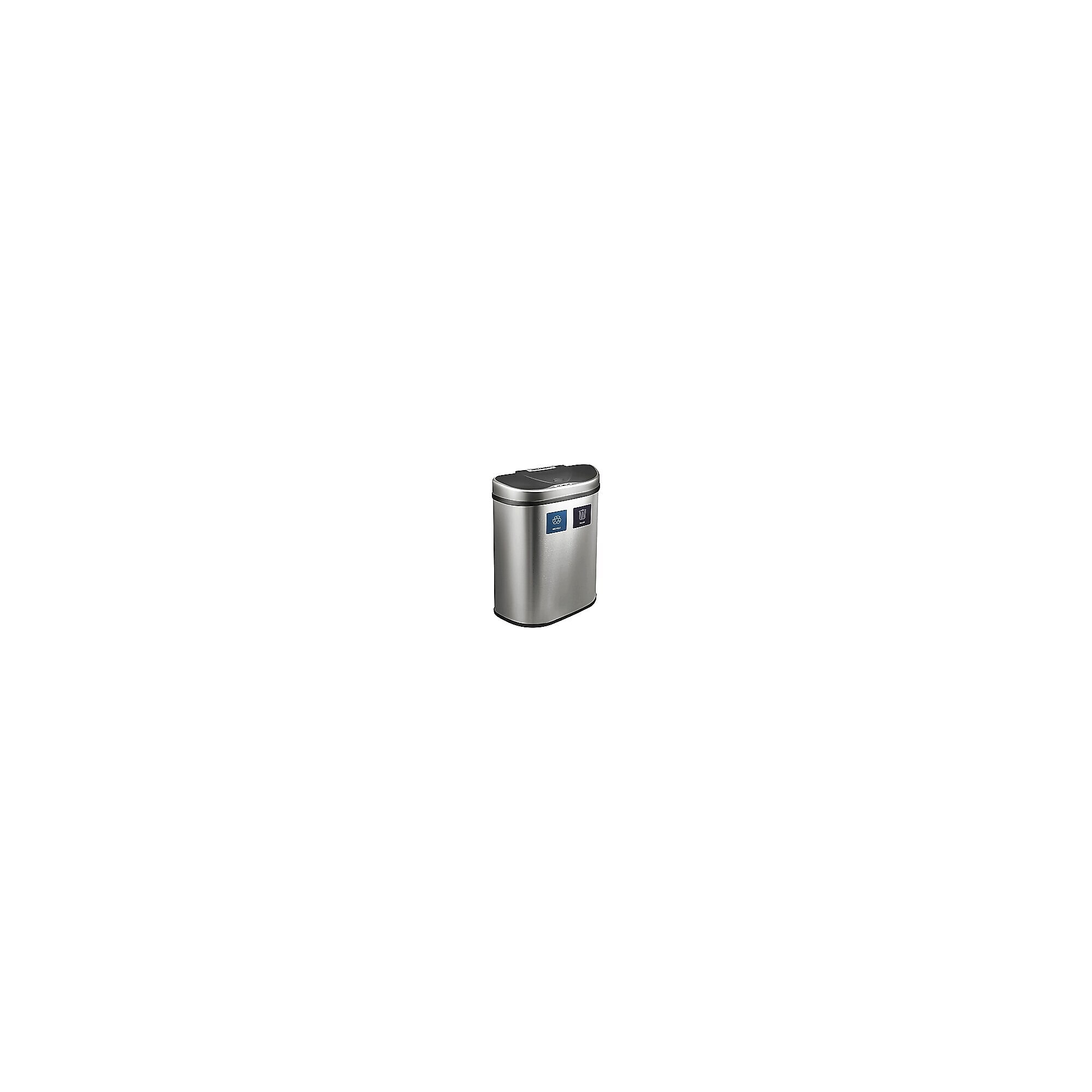 Nine Stars Stainless Steel Dual-Compartment Motion Sensor Trash Can, 18.5-Gallon, Silver (DZT-70-R3) Sansujyuku sansujyuku.com