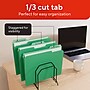 Staples File Folders, Letter Size, 1/3‑Cut Tabs, Assorted Positions, Green, Durable Paper Stock, 100/Pack~#|#~FF096B10-365E-435F-B5FB1DE38CBDAB16_sc7