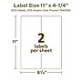 Avery EcoFriendly Rectangle Multipurpose Labels, 11" x 4-1/4", White, 200/Box (94266)~#|#~FF0EAF84-9298-4F7F-BB9A5D4AF418FB83_sc7