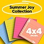 Post-it Super Sticky Notes, 4" x 4", Summer Joy Collection, Lined, 90 Sheets/Pad, 4 Pads/Pack (675-4SSJOY)~#|#~FF101DD0-2782-4E01-A64AA2456A597F4F_sc7