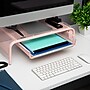 Mind Reader Monitor Stand with Paper Tray, Metal, Pink (MESHMONSTA-PNK)~#|#~FF135C7F-438D-48EE-9040F95606C6C7FD_sc7