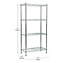Mind Reader 4 Shelf Metal Adjustable Shelving, 48" x 11.75" x 23.5", Silver (4TSHELVU-SIL)~#|#~FF15178E-FEE0-4385-ADDB216F7D05B79E_sc7