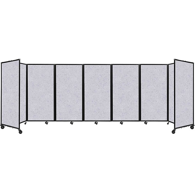 Versare The Room Divider 360 Freestanding Folding Portable Partition, 72"H x 234"W, Marble Gray SoundSorb Fabric (1932201) image 1