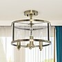 Lalia Home 3-Light 13" Farmhouse Glass and Metallic Accented LED Semi-flushmount, Antique Brass (LHM-1000-AB)~#|#~FF2970DC-AC5D-44FF-A5431714975D4D83_sc7