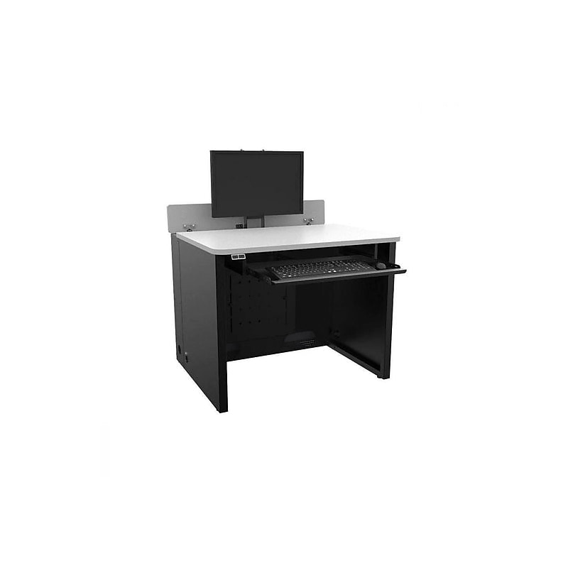 VersaDesk Elevation 36"W Computer Desk, Grey/Black (ED3630-BG) image 1