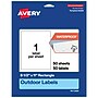 Avery Waterproof Rectangle Laser Multipurpose Labels, 8.5" x 11", White, 50/Box (19479399390)~#|#~FF2DEE81-6B8E-45B1-834258CC8783FDAC_sc7