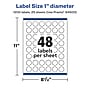 Avery Laser/Inkjet Round Multipurpose Labels, 1" Dia, Matte White, 1,200 Labels/Pack (94500)~#|#~FF443649-0630-4431-9F8BD25706C8F271_sc7