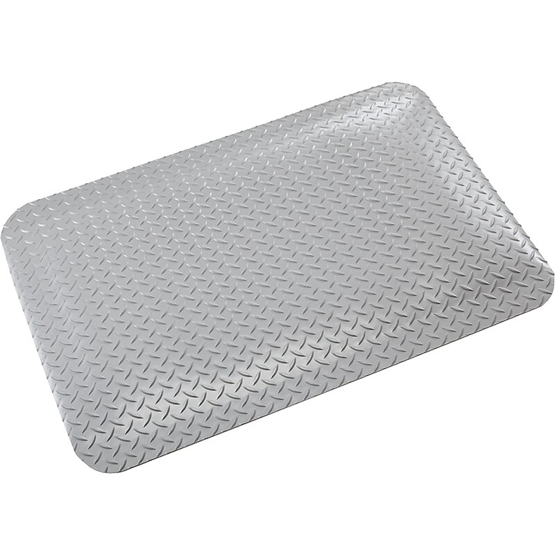 Crown Mats Workers-Delight Deck Plate Supreme Anti-Fatigue Mat, 36" x 144", Gray (WD 1232GY) image 1